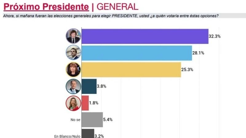 Una encuesta reveló que se daría la polarización entre Massa y Milei y